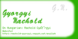 gyorgyi machold business card